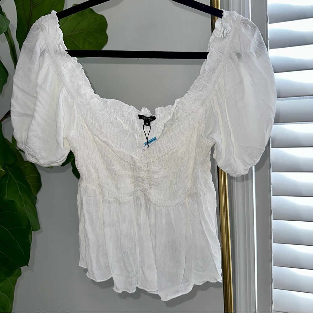 Papermoon Peony Smock Top Size Medium White